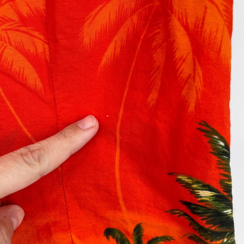 Pacific Legend Hawaiian Made Sundress Parrot Palm Tropical Sunset Print Cotton M - Picture 5 of 5